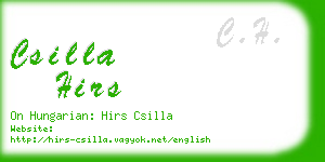 csilla hirs business card